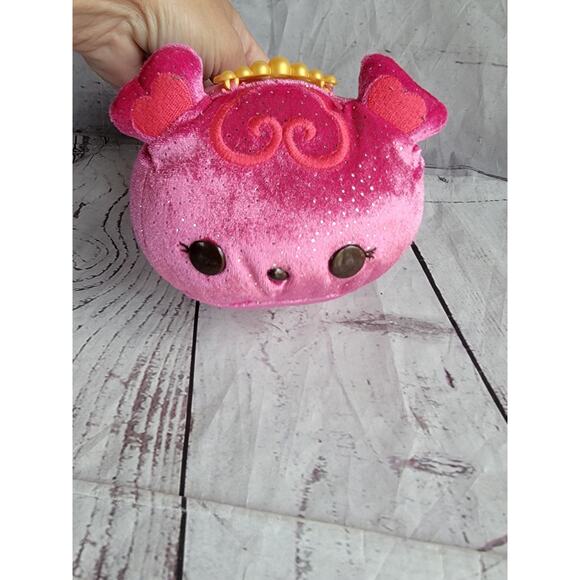 Num Noms Plush Razz Bear Pink Silver Sparkles Gold Tiara 4 Inches - Picture 1 of 8